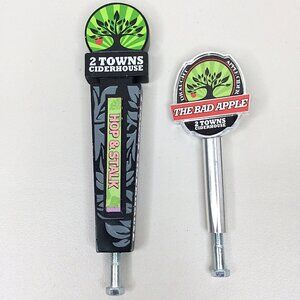 Lot of 2 Towns Ciderhouse Tap Handles Hop & Stalk The Bad Apple Corvallis Oregon